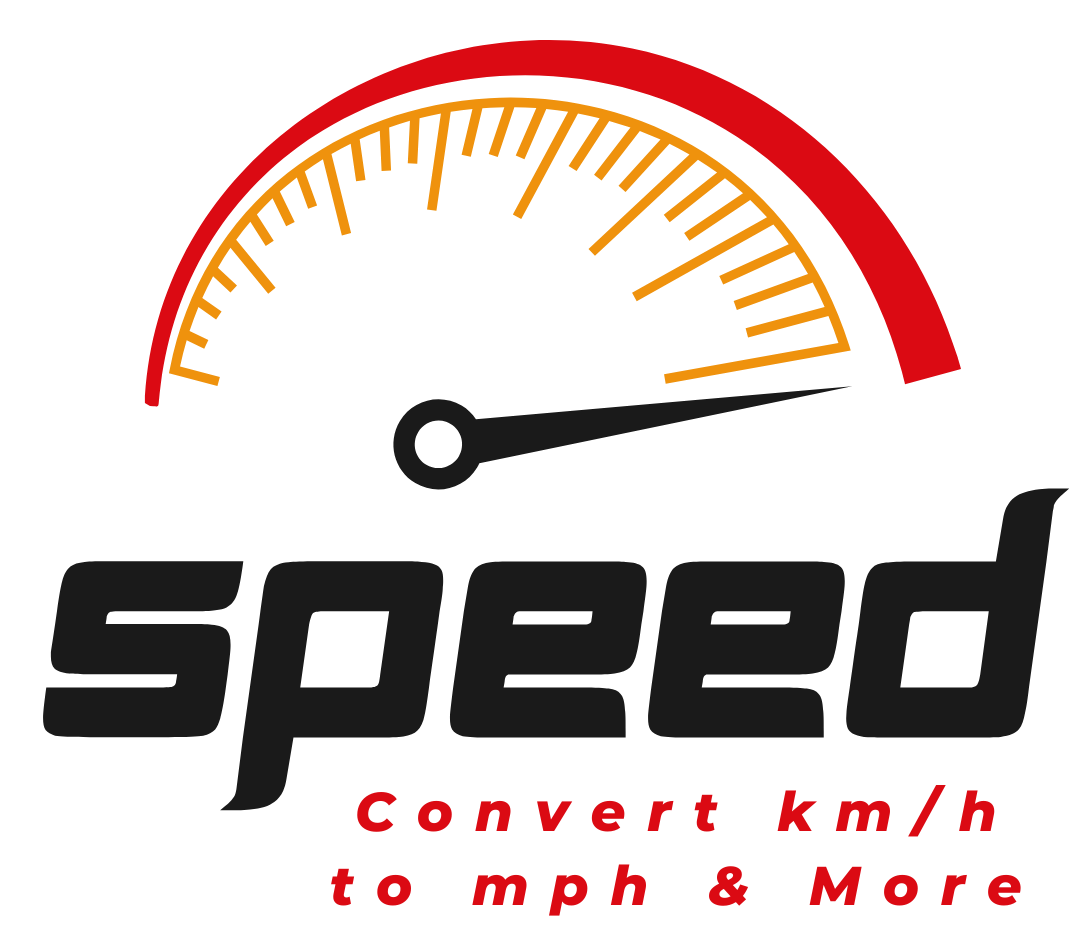 Red and black minimalist logo for a speed performance tool with text: 'Convert km/h to mph & More