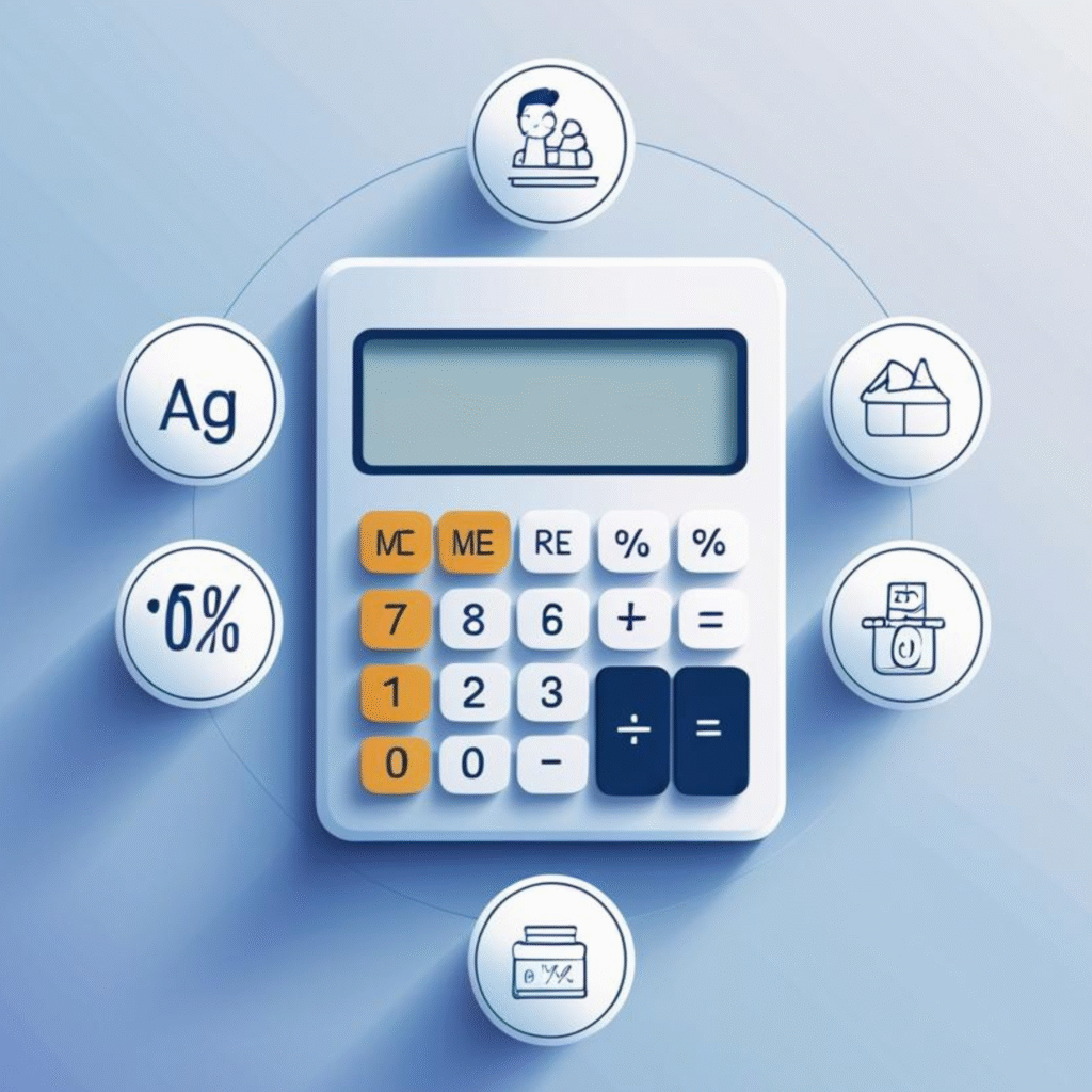 online calculator tools interface showing various free tools like BMI, age, and tip calculator