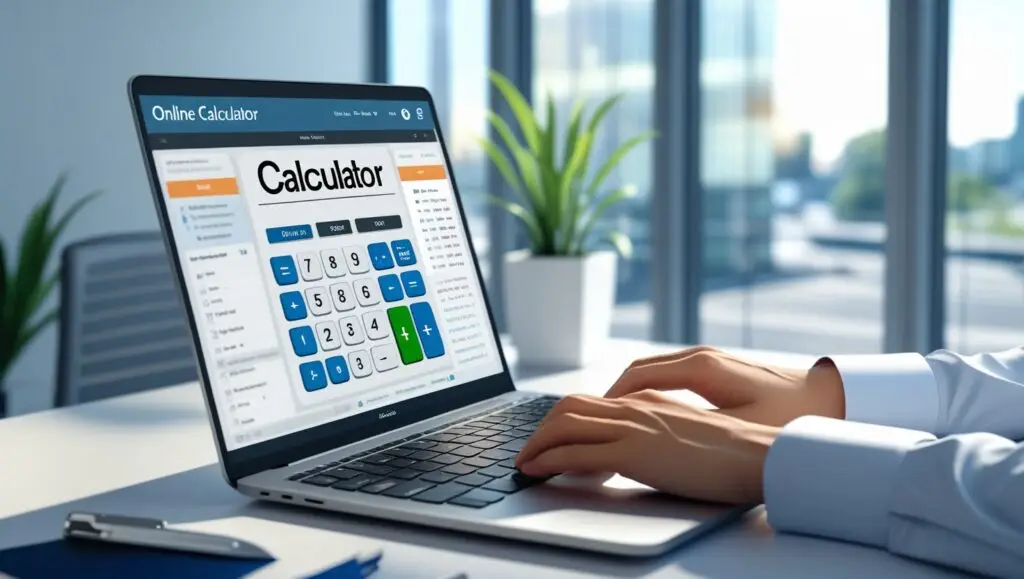 How to Build Interactive Online Calculators to Boost User Engagement in 2025 1 Person using Interactive Online Calculators on a laptop and smartphone in a modern workspace